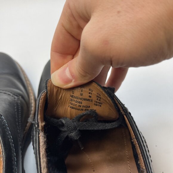 Clarks Black Leather Oxford Formal Dress Shoes Men Sz 8 US Dark Academia Preppy - Picture 11 of 14